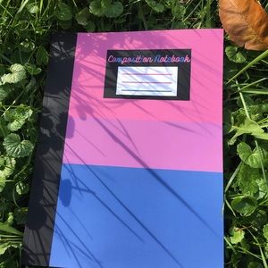 Cute pink blue and purple pride composition notes